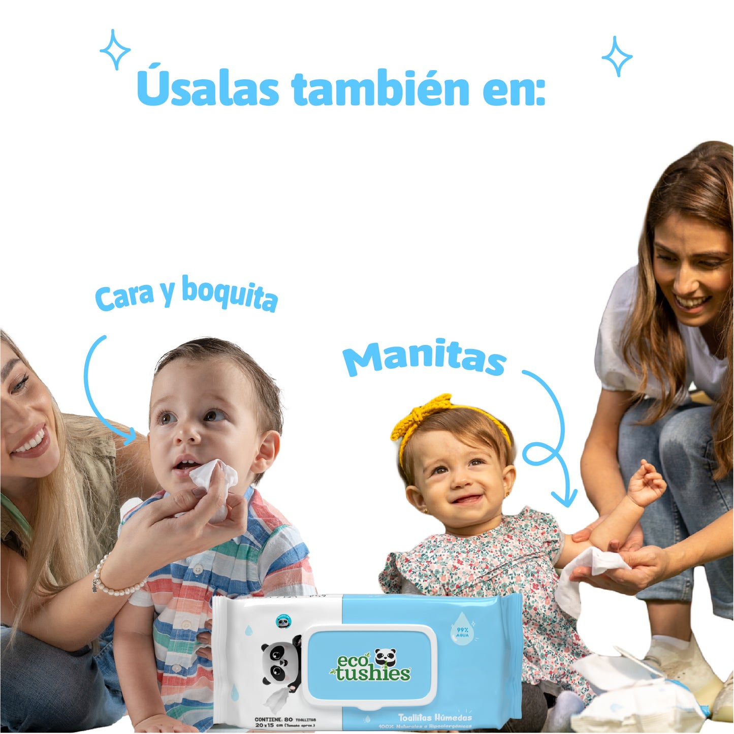 Toallitas Húmedas 100% Naturales e Hipoalergénicas